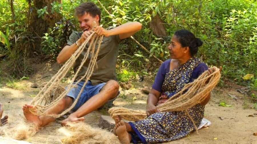 Cochin Backwaters Tour: Eco Boat Ride & Traditional Lunch - The village stop for coconut weaving and coir making